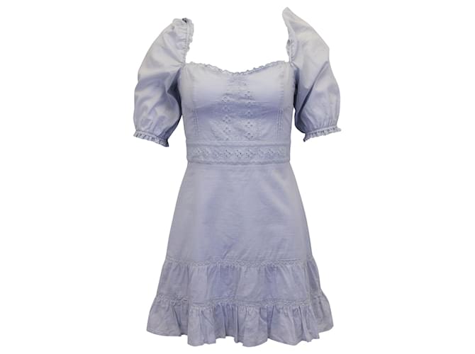 Reformation Paxton Mini Dress in Light Blue Organic Cotton  ref.953975