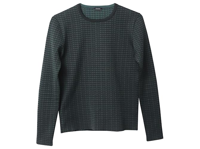Jil Sander Printed Sweater in Green Polyester  ref.953987