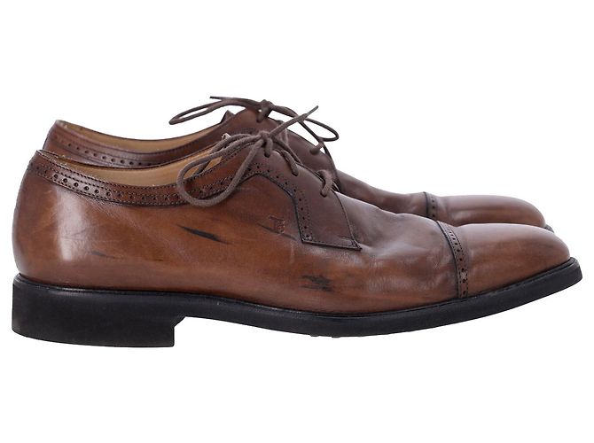 Scarpe derby stringate Tod's in pelle marrone
