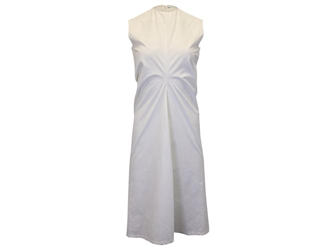 Jil Sander Sleeveless Shift Dress in White Cotton  ref.954007