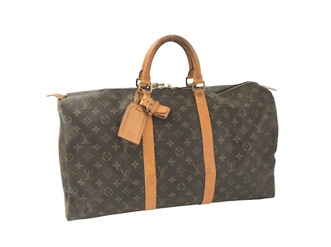 Louis Vuitton Monogram Keepall 50 M41426 Brown Cloth  ref.954015