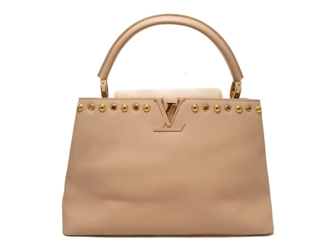 Louis Vuitton Beige Taurillon Leather Capucines MM Bag