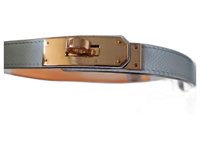 Cinto Hermès Kelly couro branco