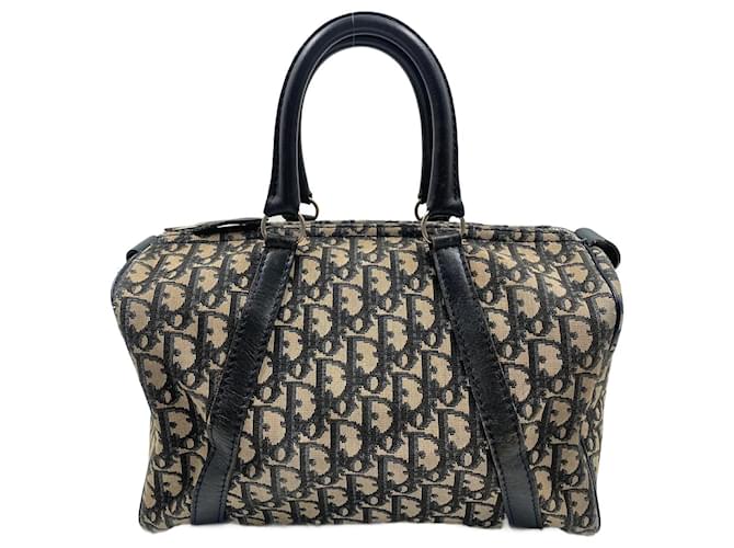 Pre-owned Dior Speedy Cloth Bowling Bag In Black