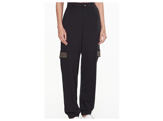 Liu.Jo Cargohose mit Nietentaschen Schwarz