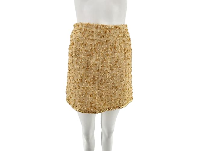 CHANEL  Skirts T.fr 36 Polyester Golden  ref.954330