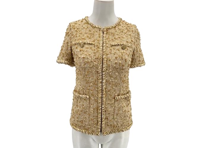 CHANEL  Jackets T.fr 36 Polyester Golden  ref.954331