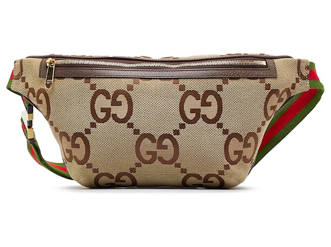 Gucci Beige & Brown Jumbo GG Belt Bag Gucci