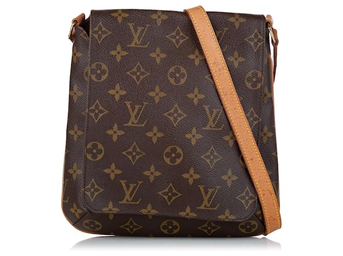 Brown Louis Vuitton Damier Ebene Musette Salsa Long Strap Crossbody Bag