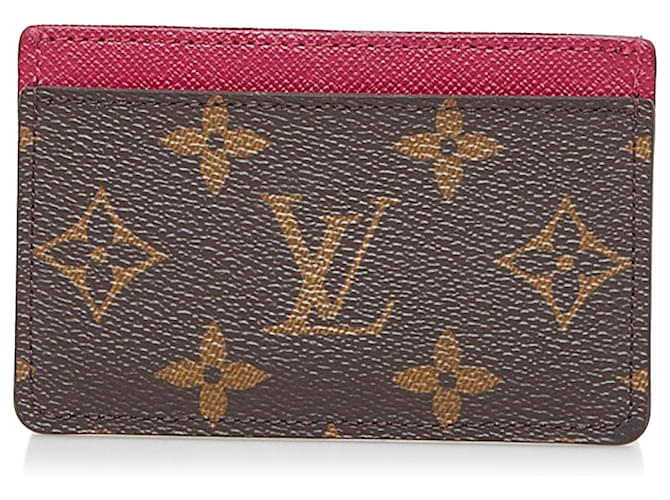 Louis Vuitton Brown Purple Monogram Macassar Canvas Logo Pocket Organizer  Wallet