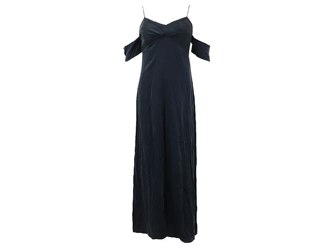 Zimmermann Off-Shoulder Jumpsuit in Navy Blue Silk