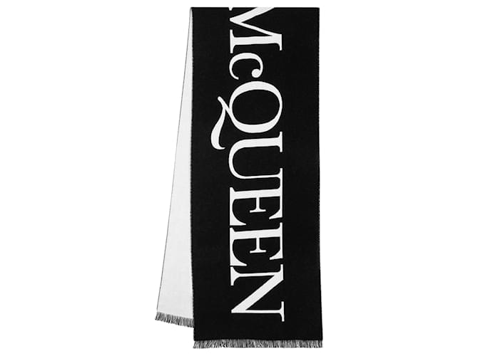 Klassischer Logo-Schal – Alexander McQueen – Wolle – Schwarz  ref.954842