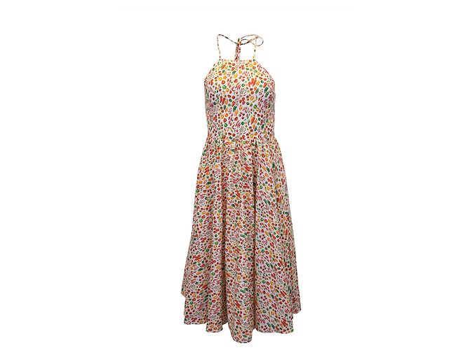 Autre Marque Caroline Constas Abito midi con stampa Gretta in cotone multicolor