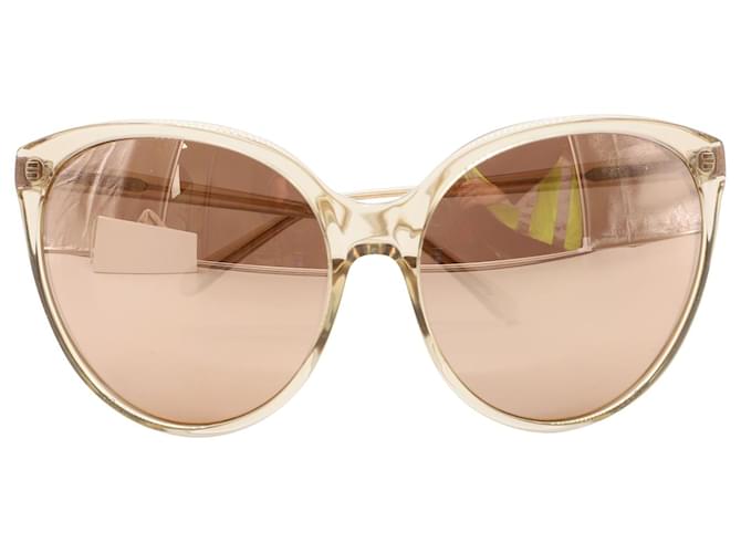 LINDA FARROW 496 C5 Übergroße Sonnenbrille aus goldfarbenem Acetat Golden Zellulosefaser  ref.954860