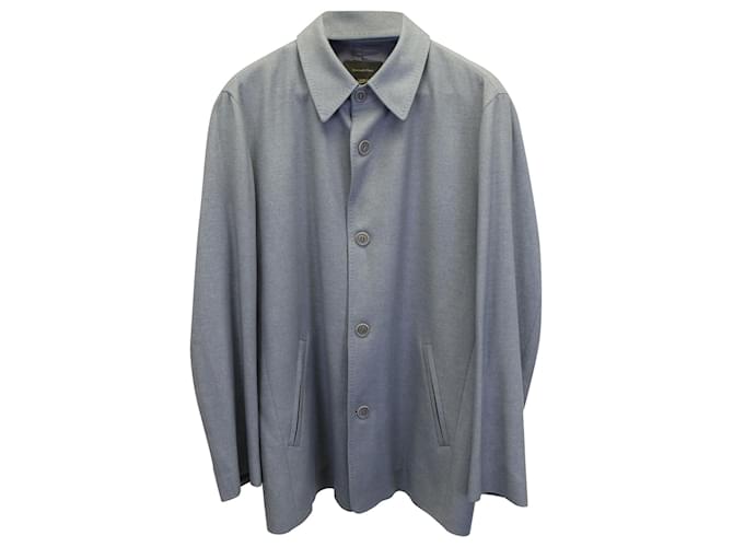 Ermenegildo Zegna Buttoned Shirt Jacket in Light Blue Silk Cashmere Wool  ref.954863