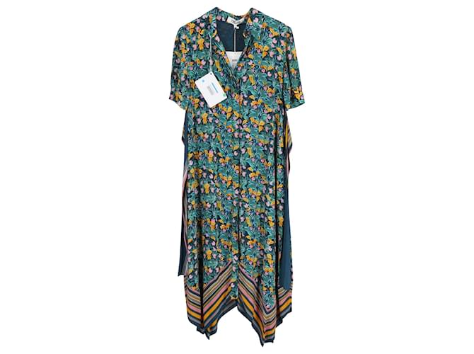 Diane von Furstenberg Kendyl Printed Belted Midi Dress in Multicolor Viscose Cellulose fibre  ref.954883