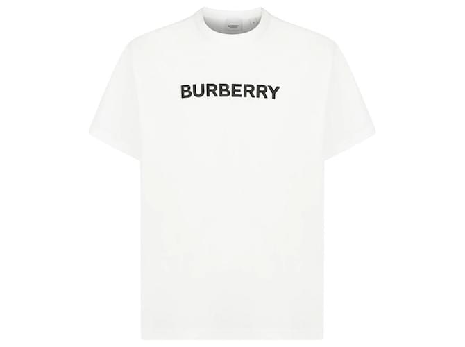 Burberry tees Negro Blanco Algodón  ref.955058