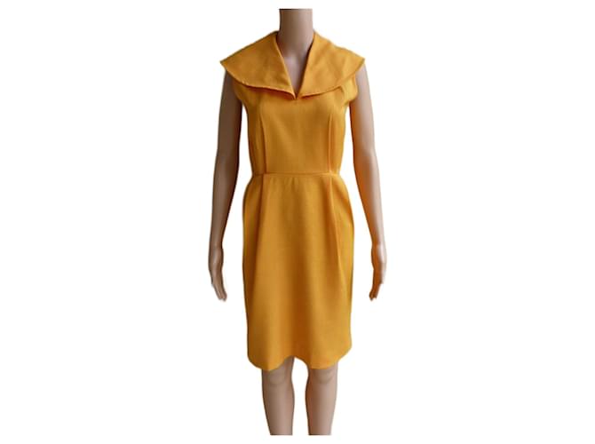 Yves Saint Laurent Dresses Yellow Linen  ref.955186