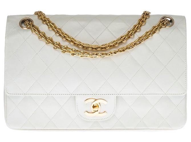 Mademoiselle Sac Chanel Timeless/Clássico em Couro Branco - 1212511990
