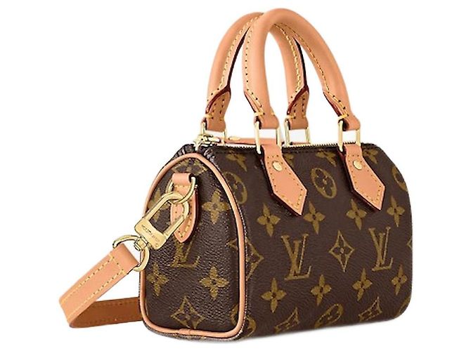 Louis Vuitton Speedy Nano Bolsa Bandoleira Monogram Canvas Marrom