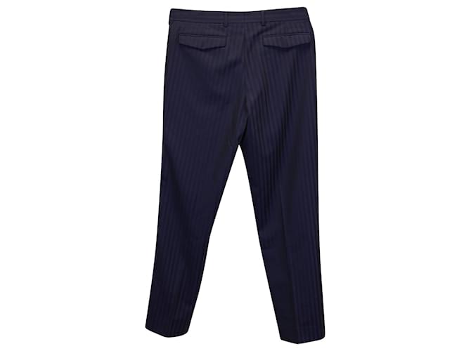 Dior Striped Trousers in Navy Wool Blue Navy blue  ref.955248