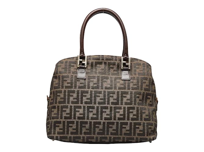 Fendi Zucca Canvas Handbag Brown Cloth  ref.955352