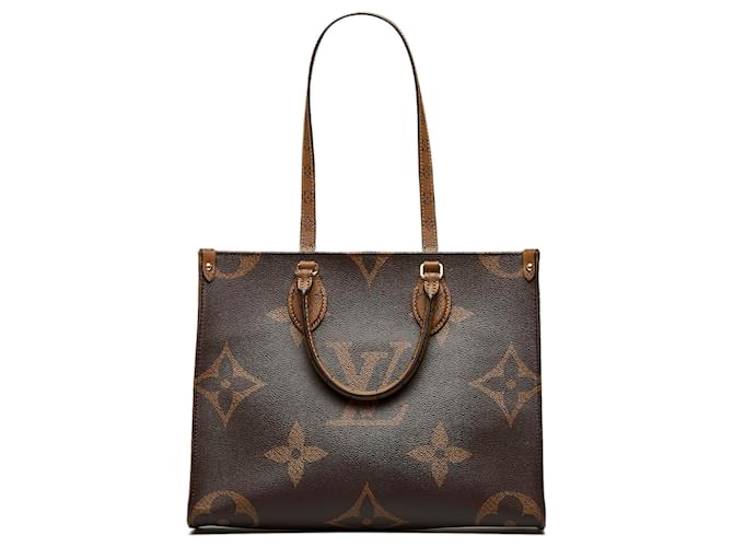 Louis Vuitton Onthego MM Bag Monogram Reverse Canvas Brown Cloth
