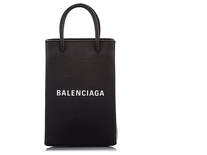 Balenciaga Shopping Phone Bag On Strap in Gray