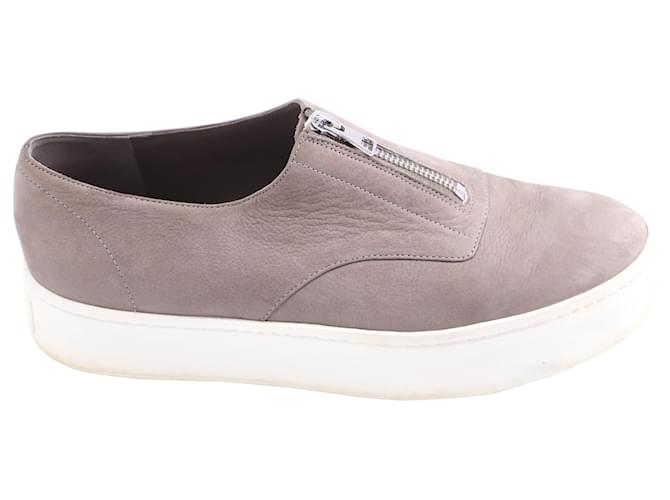 Vince Warner Low Top Platform Sneakers in Grey Leather  ref.955709