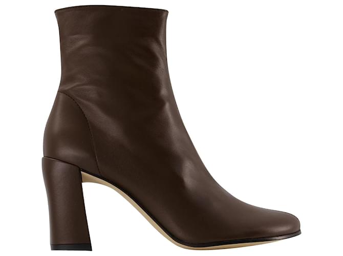 Vlada Ankle Boots - By Far - Leather - Bear Brown  ref.955748