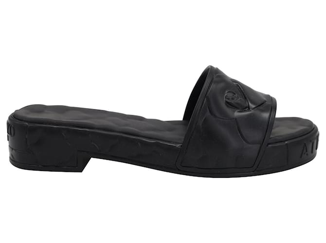 Valentino Garavani Atelier 03 Rose Platform Slides in Black Rubber  ref.955763