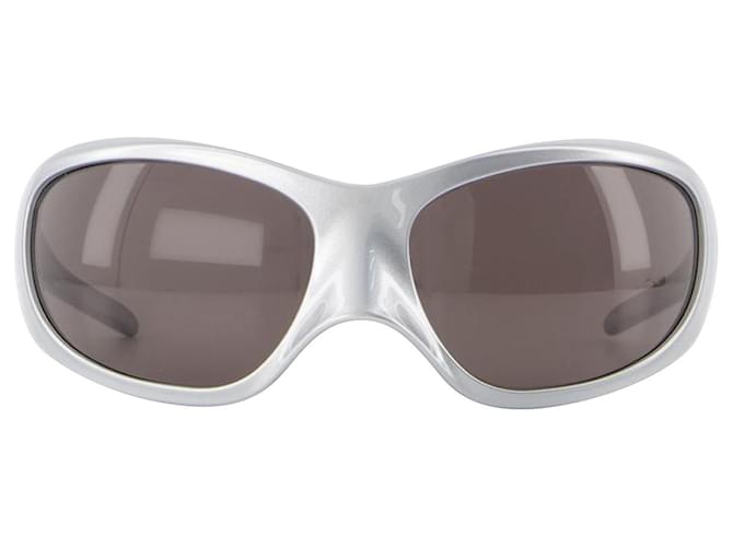 Sunglasses - Balenciaga  - Acetate - Silver Silvery Metallic  ref.955889