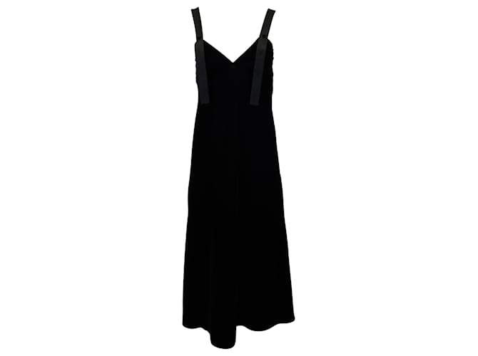 Off White Off-White Sleeveless Midi Dress in Black Polyester  ref.955893
