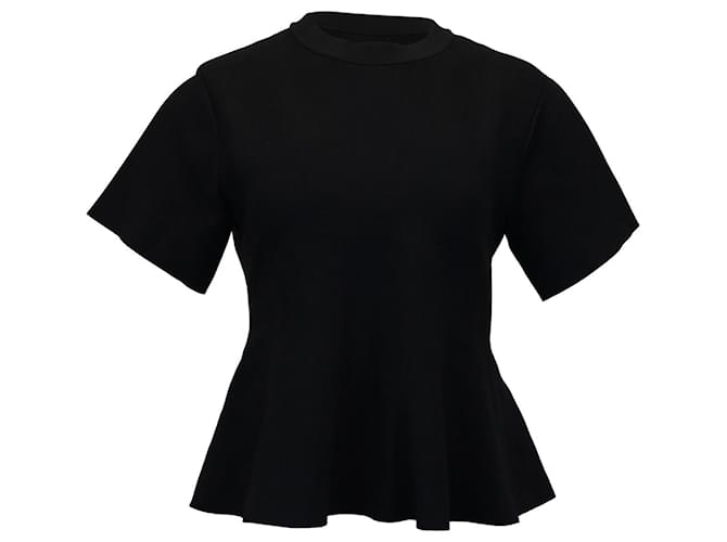 Proenza Schouler Knitted Peplum Top in Black Viscose Cellulose fibre  ref.955950