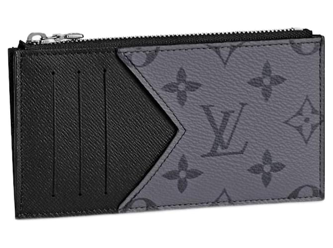 Louis Vuitton Porte-cartes LV Coin eclipse Toile Gris  ref.955983