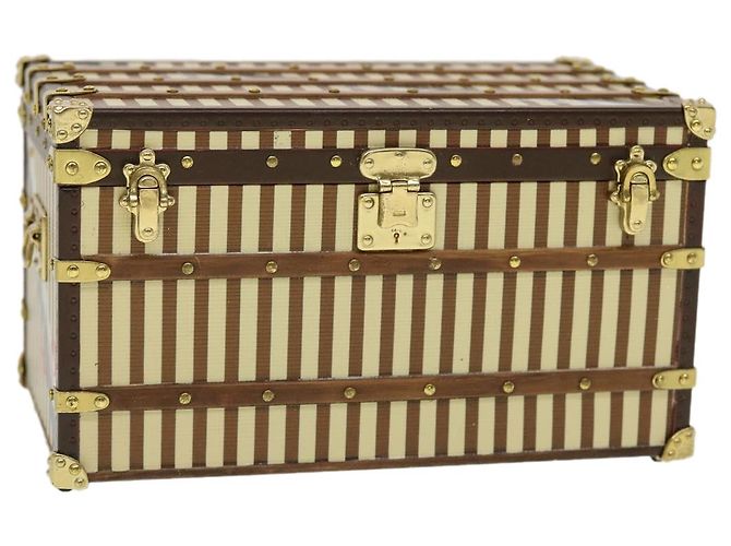 Baú LOUIS VUITTON Peso de papel Somente VIP Bege Marrom Dourado LV Auth am4508
