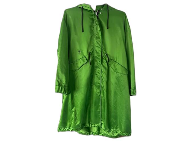 Christian Dior Coats, Outerwear Green Polyester  ref.956137