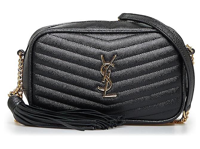 Saint Laurent Black Mini Lou Camera Bag Leather Pony-style