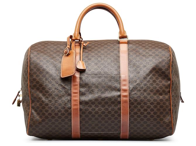 Brown Celine Macadam Travel Bag