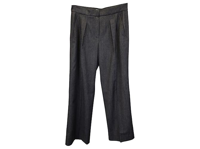 Pantaloni Max Mara Pomez in Lana Grigio  ref.956280
