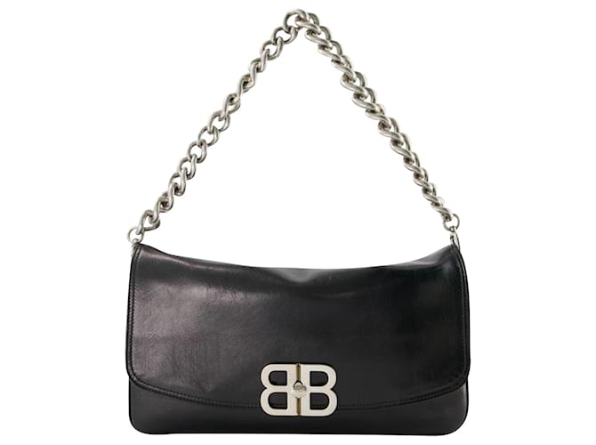 Bb Soft Flap Bag - Balenciaga - Leather - Black  ref.956308