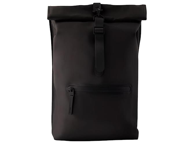 Rolltop Rucksack Backpack - Rains - Synthetic - Black  ref.956316