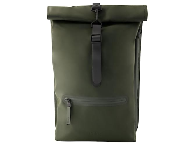 Rolltop Rucksack Backpack - Rains - Synthetic - Green  ref.956318