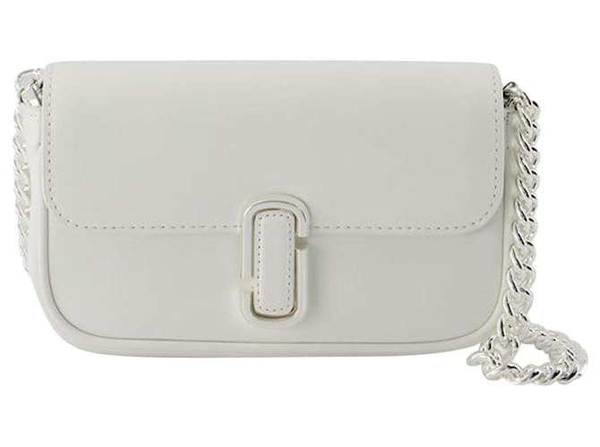 Snapshot leather crossbody bag Marc Jacobs Silver in Leather