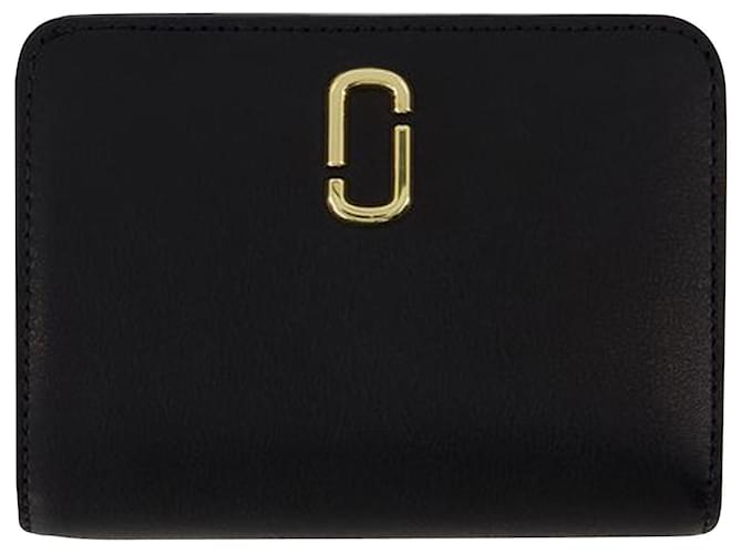 Le portefeuille Mini Compact - Marc Jacobs - Cuir - Noir Veau façon poulain  ref.956347