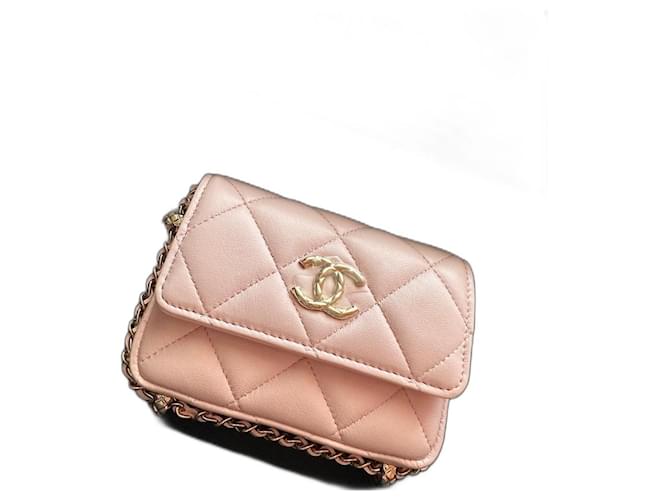 Wallet On Chain Mini Bag CHANEL Timeless Pink Silver hardware