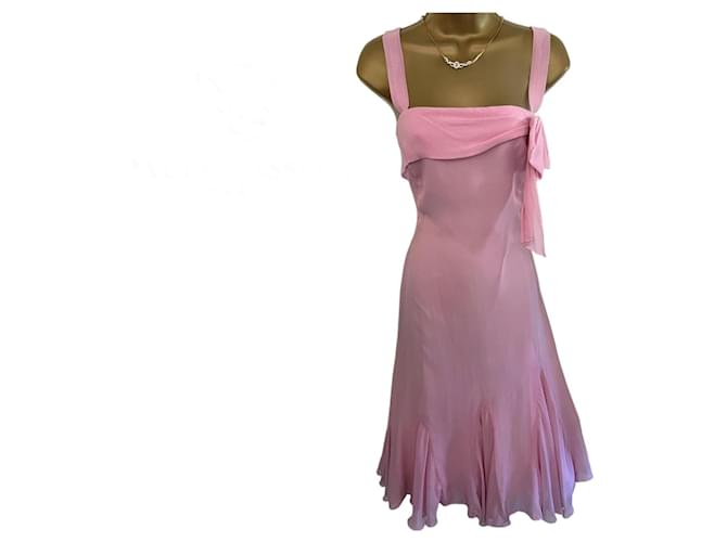 Autre Marque Paule Vasseur Rose Pink Silk Occasion Dress UK 8/10 US 4/6  ref.956389