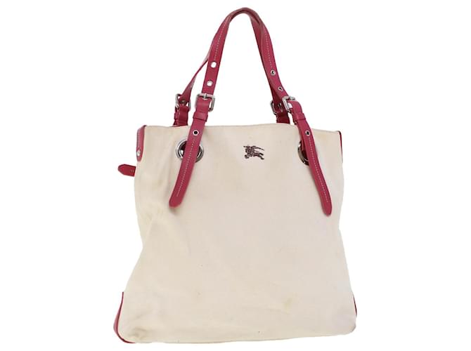 BURBERRY Tote Bag Toile Blanc Auth bs5772  ref.956446