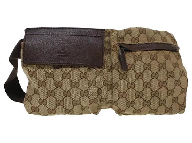 Gucci Belt Bag Fanny Pack GG Waist Brown Canvas Clutch