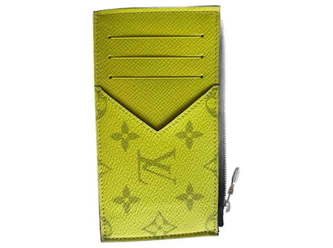 Louis Vuitton Coin card holder Yellow Leather  ref.956522